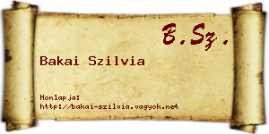 Bakai Szilvia névjegykártya
