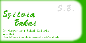 szilvia bakai business card